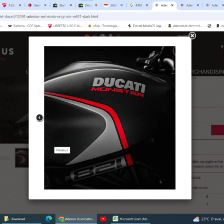 Adesivo per serbatoio Ducati OEM per Ducati Monster