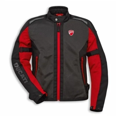 Giacca Ducati in tessuto Speed Air C2 Nero/Rosso Estiva